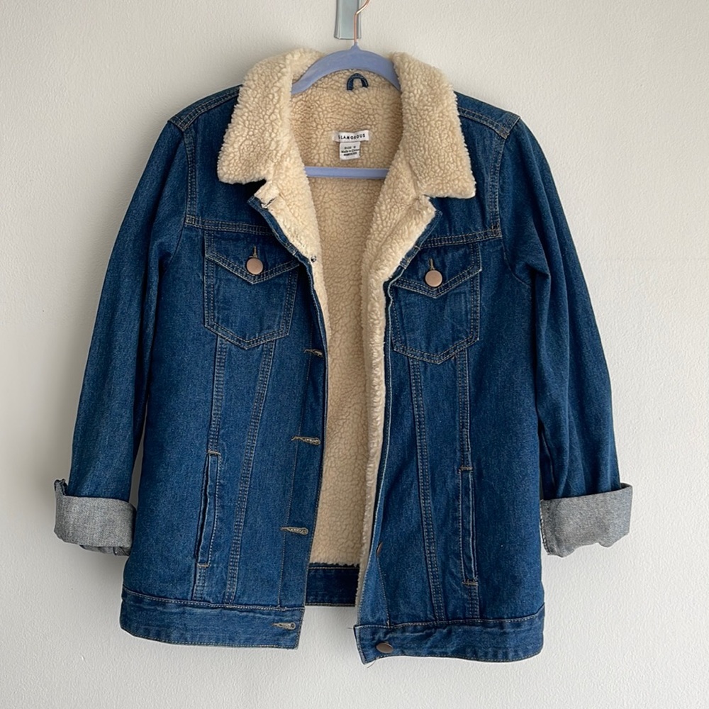 Denim with Shearling Oversized Jacket